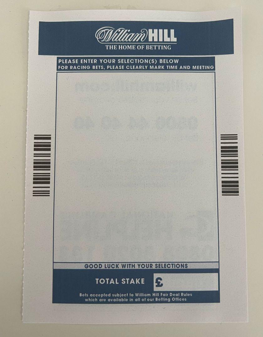 William Hill Betting Slips Bet Slip